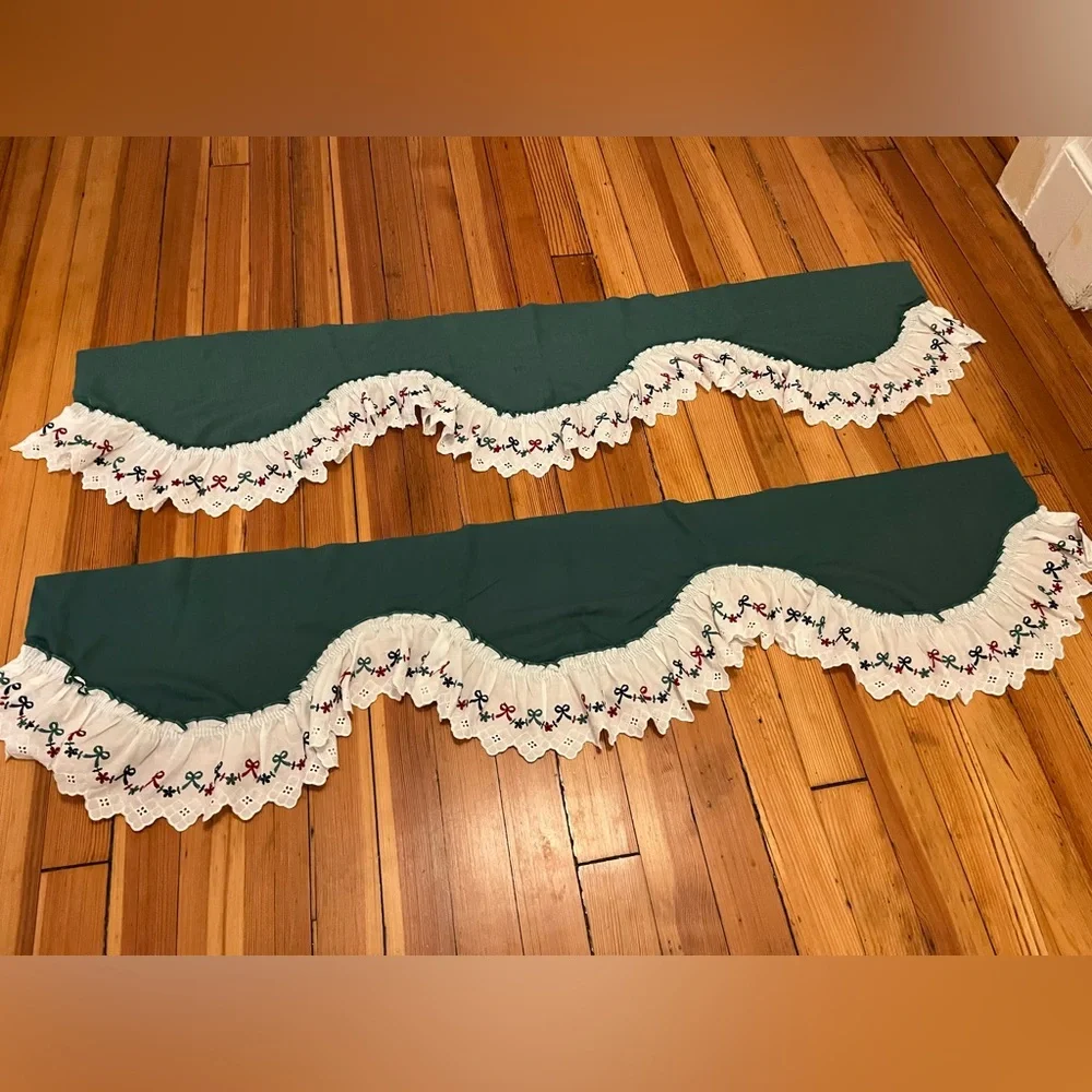 Vintage Embroidered Ruffled Valances